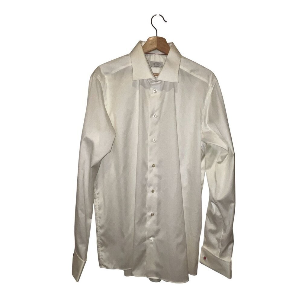 Eton cambridge White Long sleeve Classic Button Up Shirt French Cuffs Men's Siz
